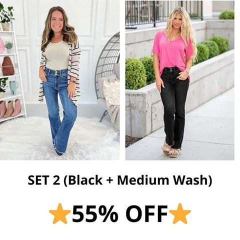 💖Hot Sale 60%💖Slay Girl By - Vintage Frayed Hem Bootcut Jeans