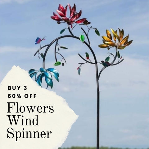🔥60% OFF - Beautiful Summer Multi Colored Flowers Wind Spinner