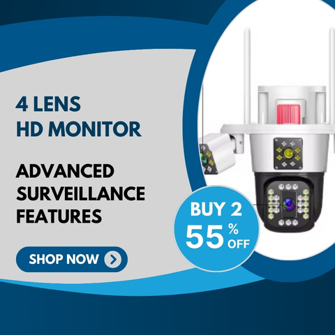 4-lens Outdoor Security HD Monitor
