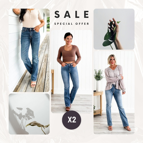 ✨HOT SALE 50% OFF👖New Tummy Control Bootcut Jeans 🔥