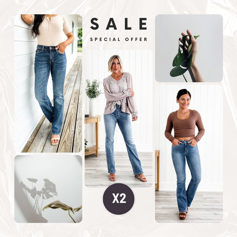 ✨HOT SALE 50% OFF👖New Tummy Control Bootcut Jeans 🔥