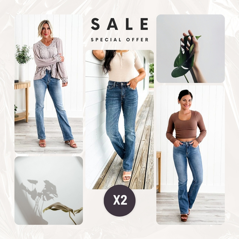 ✨HOT SALE 50% OFF👖New Tummy Control Bootcut Jeans 🔥