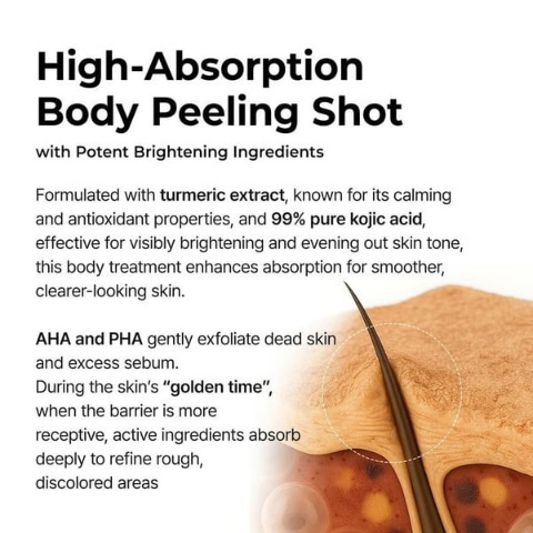 Peel Shot Keratin Care Kojic Acid Turmeric Spray - Exfoliating & Brightening Body Care