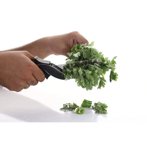 Clever Cutter - 2 in 1 Kitchen Knife Scissors with Built-in Cutting Board - Quick and Easy Cutting Shears for Vegetables and Fruits