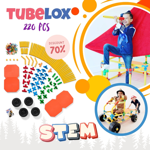 Best Seller: Tubelox Deluxe 220-Piece Set😍The Life-Sized Builiding & Construction Set Kids Love