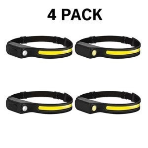 Rechargeable Headlamp with New 1200mAh Battery, 230° Wide-Angle LED and Motion Sensor, Ideal for Running, Fishing, Cycling, Camping, and Repairing