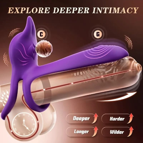 🛒 Discreet Delivery 🔥 Enchanted Girl Luxe Smart Vibrating Ring - App-Controlled Pleasure for Couples 💫