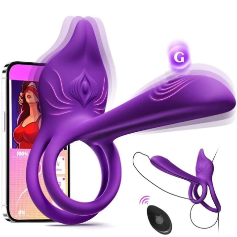🛒 Discreet Delivery 🔥 Enchanted Girl Luxe Smart Vibrating Ring - App-Controlled Pleasure for Couples 💫
