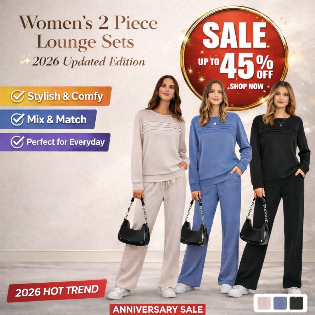 Macy’s Anniversary Sale 55% OFF ✨ Women’s Crew Neck Lounge Set - Soft Cotton Top & Drawstring Pants
