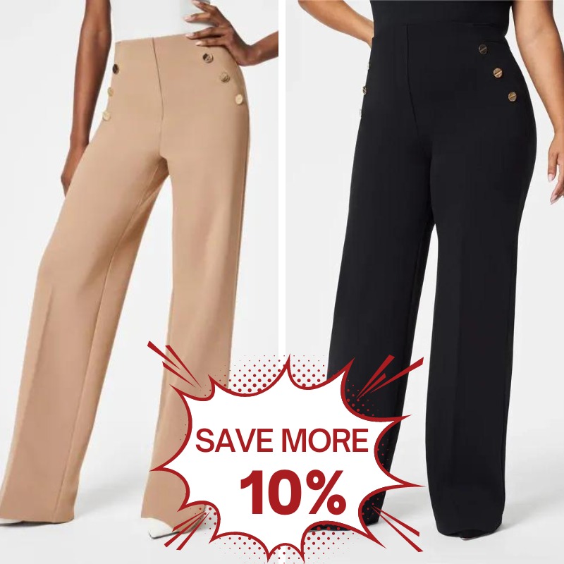 👖Tummy Control Button Wide Leg Pants ⭐