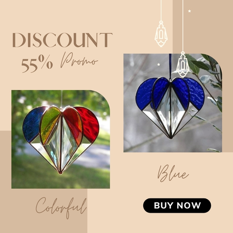 LAST DAY PROMOTION😍Stained Heart-shaped Suncatcher