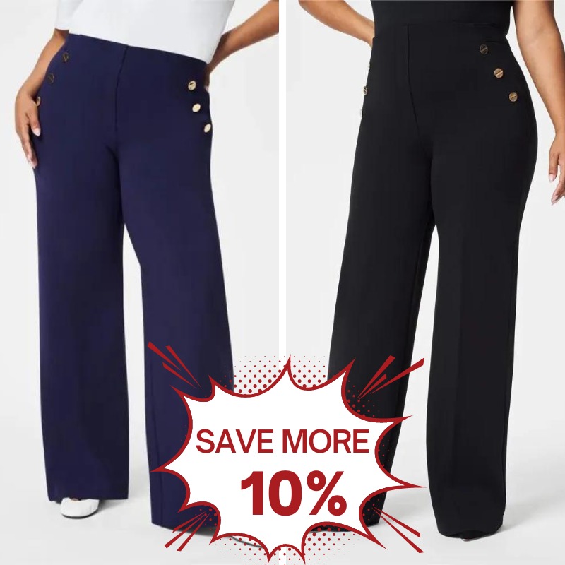 👖Tummy Control Button Wide Leg Pants ⭐