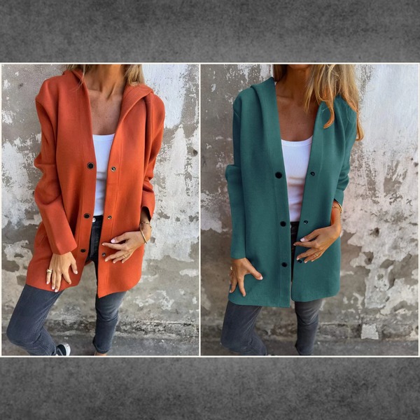 ✨Casual Single Breasted Hooded Jacket For Autumn