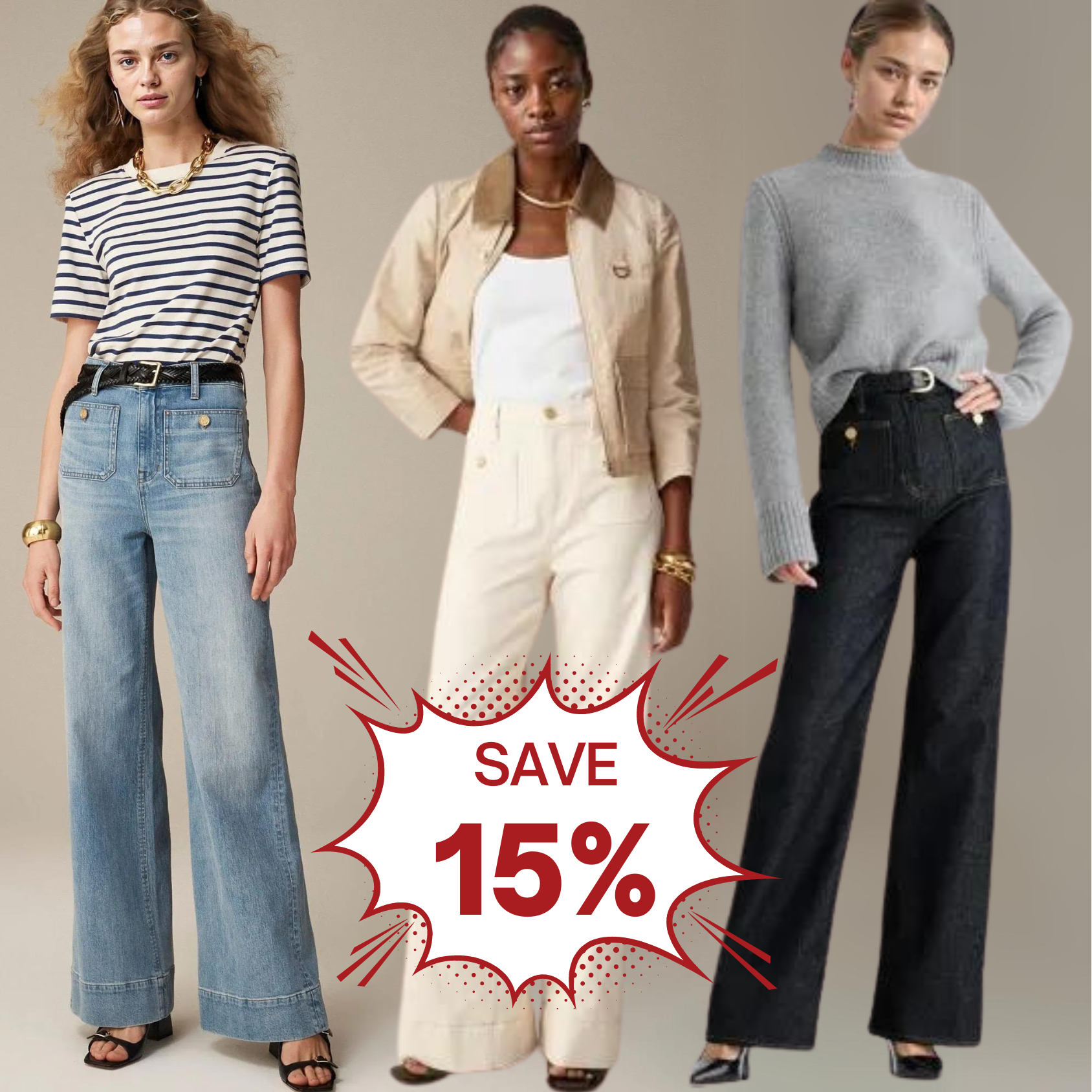 🎉LAST DAY 49% OFF👖Tummy Control Sailor Wide Leg Trouser