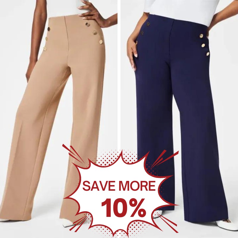 👖Tummy Control Button Wide Leg Pants ⭐