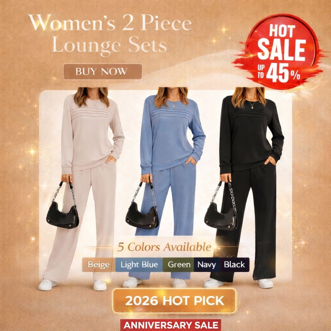 Macy’s Anniversary Sale 55% OFF ✨ Women’s Crew Neck Lounge Set - Soft Cotton Top & Drawstring Pants
