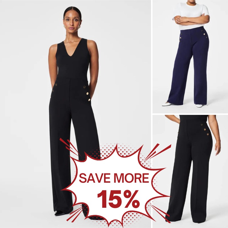 👖Tummy Control Button Wide Leg Pants ⭐