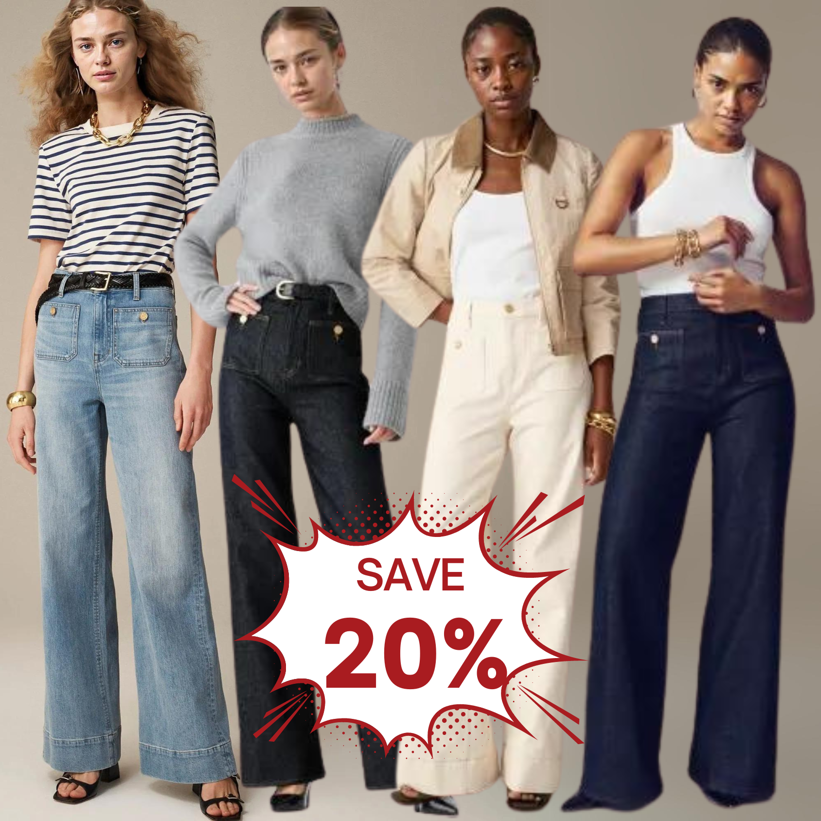 🎉LAST DAY 49% OFF👖Tummy Control Sailor Wide Leg Trouser