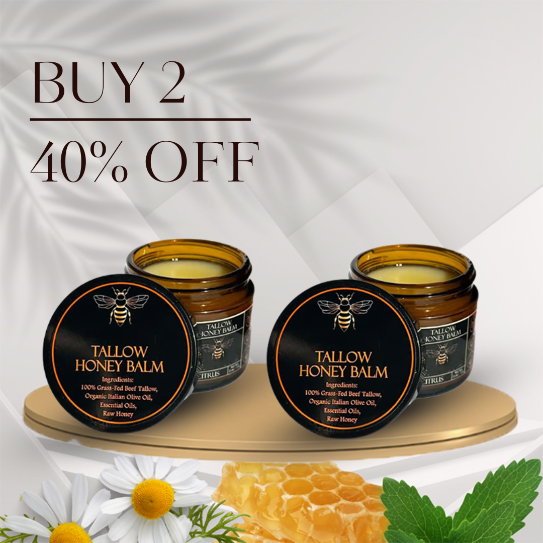 🍃Skin Care Hot Sale 49% OFF - Organic Grass-Fed Beef Tallow Balm with Raw Honey