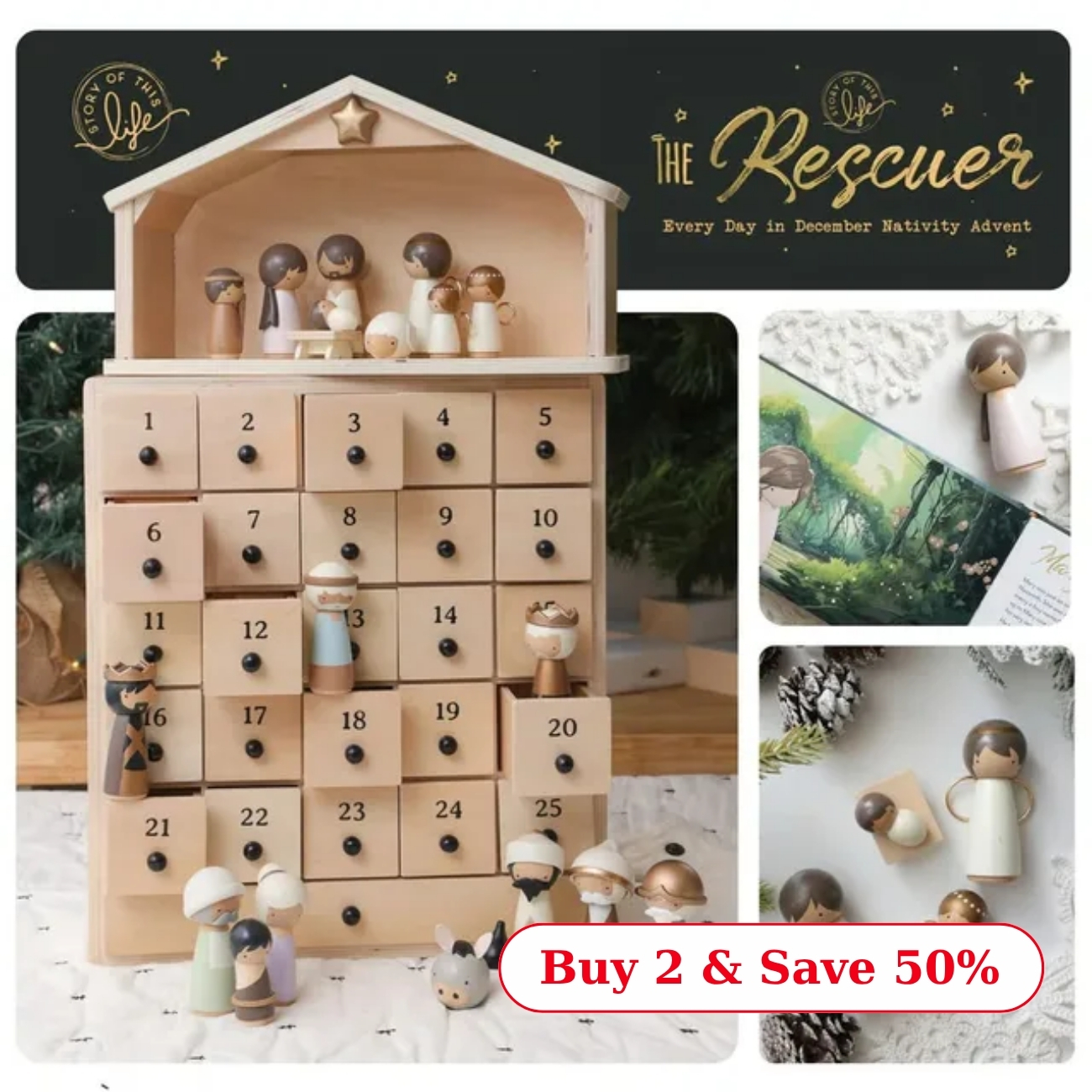 🔥LAST DAY 50% OFF- ✝️The Rescuer –Nativity Advent Calendar