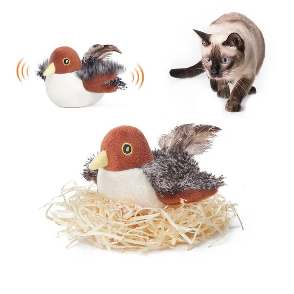 🔥 Last Day Sale 50% Off ⏰ Interactive Chirping Bird Cat Toy 🐧