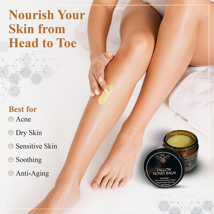 🍃Skin Care Hot Sale 49% OFF - Organic Grass-Fed Beef Tallow Balm with Raw Honey