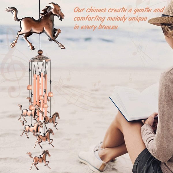 🎁Pure Hand-Made Copper Horse Wind Chimes