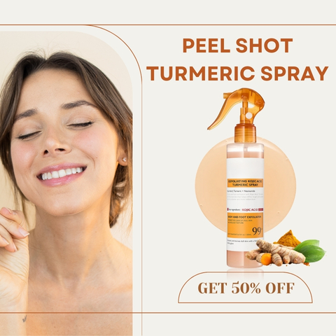 Peel Shot Keratin Care Kojic Acid Turmeric Spray - Exfoliating & Brightening Body Care