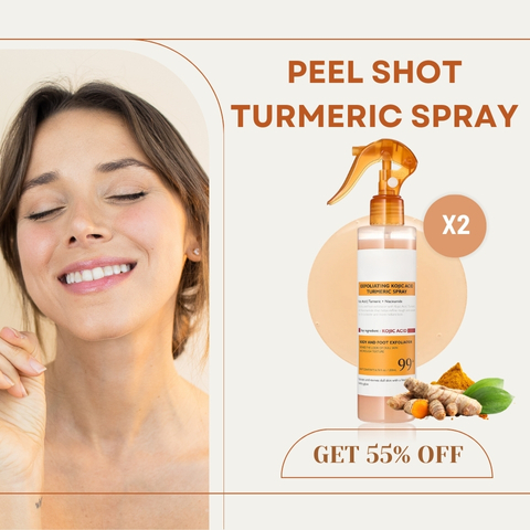 Peel Shot Keratin Care Kojic Acid Turmeric Spray - Exfoliating & Brightening Body Care