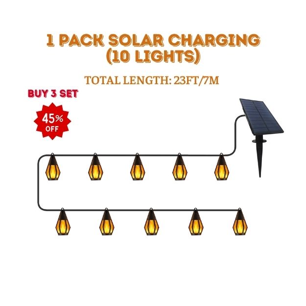 Outdoor Solar Flame Lights 🔥 | Add Warm Glow to Patio, Garden, or Party 🎉 | Holiday-Ready Decor 🎃🎄