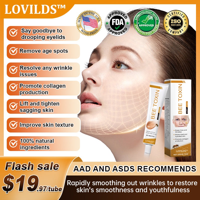 🐝🎁Made and Shipped from USA✨LOVILDS Bee Toxin Wrinkle Removal Cream-🔥LAST DAY 70% OFF
