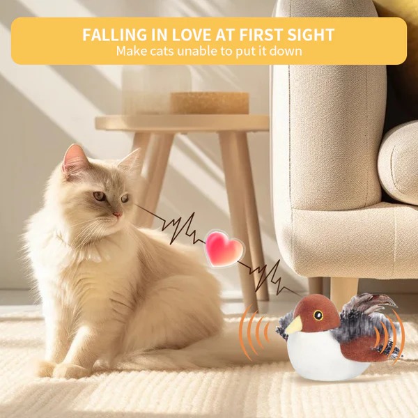 🔥 Last Day Sale 50% Off ⏰ Interactive Chirping Bird Cat Toy 🐧