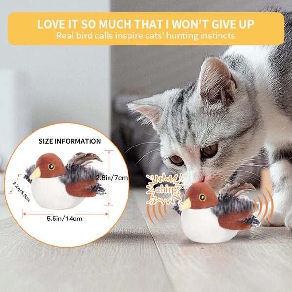 🔥 Last Day Sale 50% Off ⏰ Interactive Chirping Bird Cat Toy 🐧