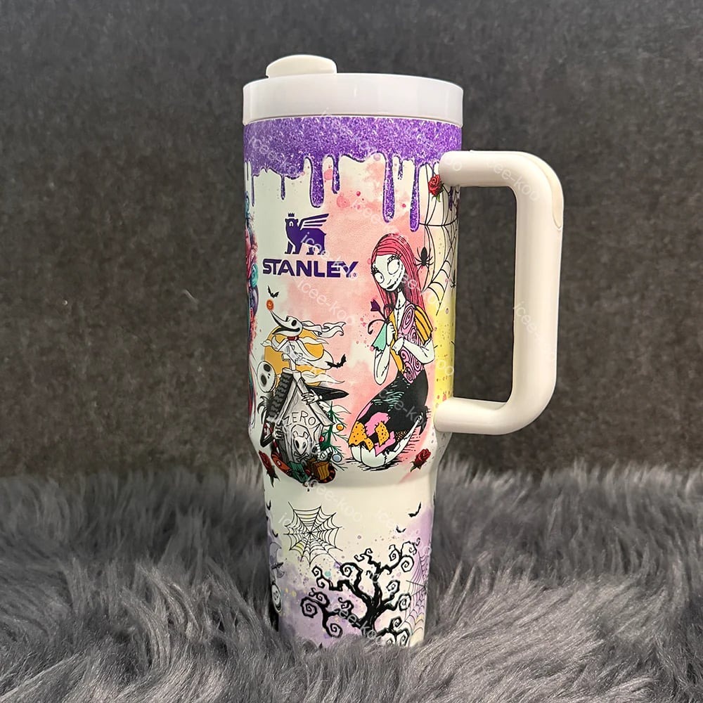 💥 2025 MEGA SALE OFF ️🔥 Glow-in-the-dark Sally x Jack Skellington 40oz Tumbler 💀