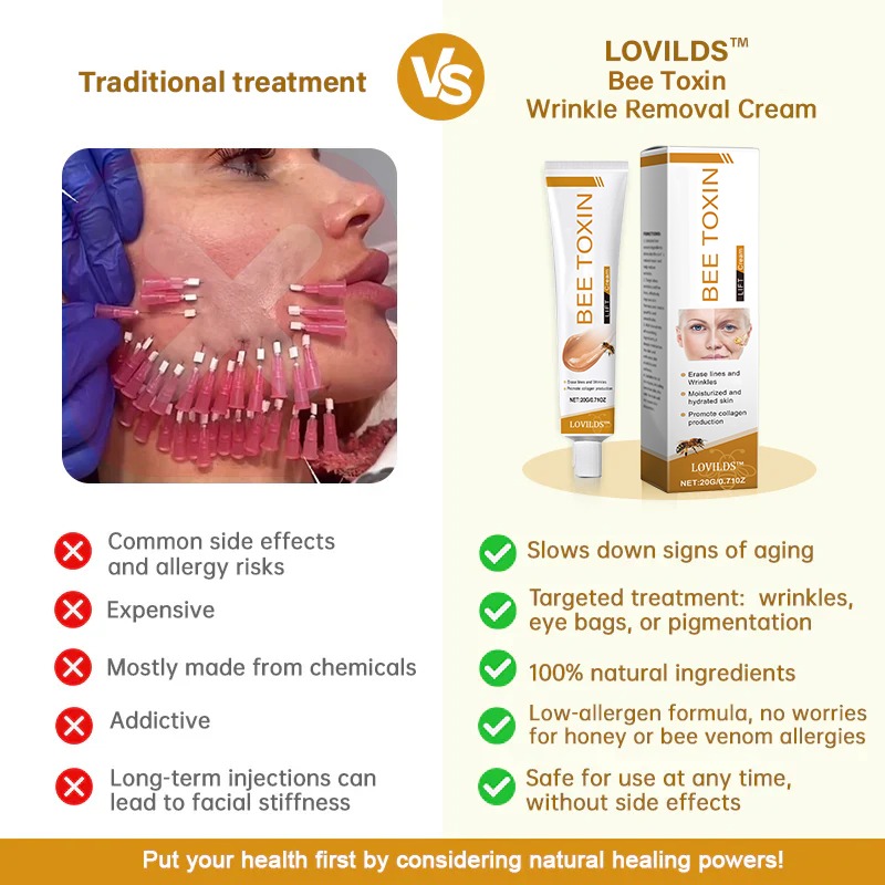 🐝🎁Made and Shipped from USA✨LOVILDS Bee Toxin Wrinkle Removal Cream-🔥LAST DAY 70% OFF