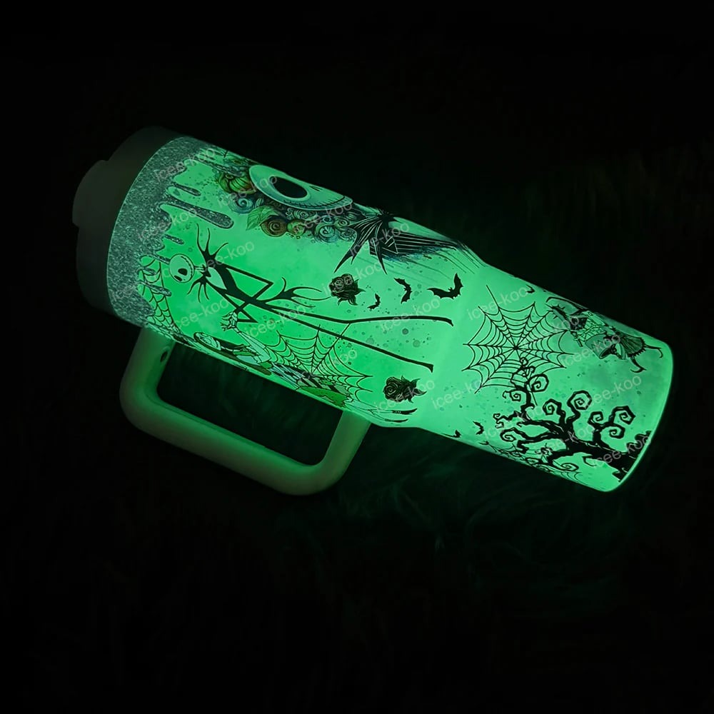 💥 2025 MEGA SALE OFF ️🔥 Glow-in-the-dark Sally x Jack Skellington 40oz Tumbler 💀