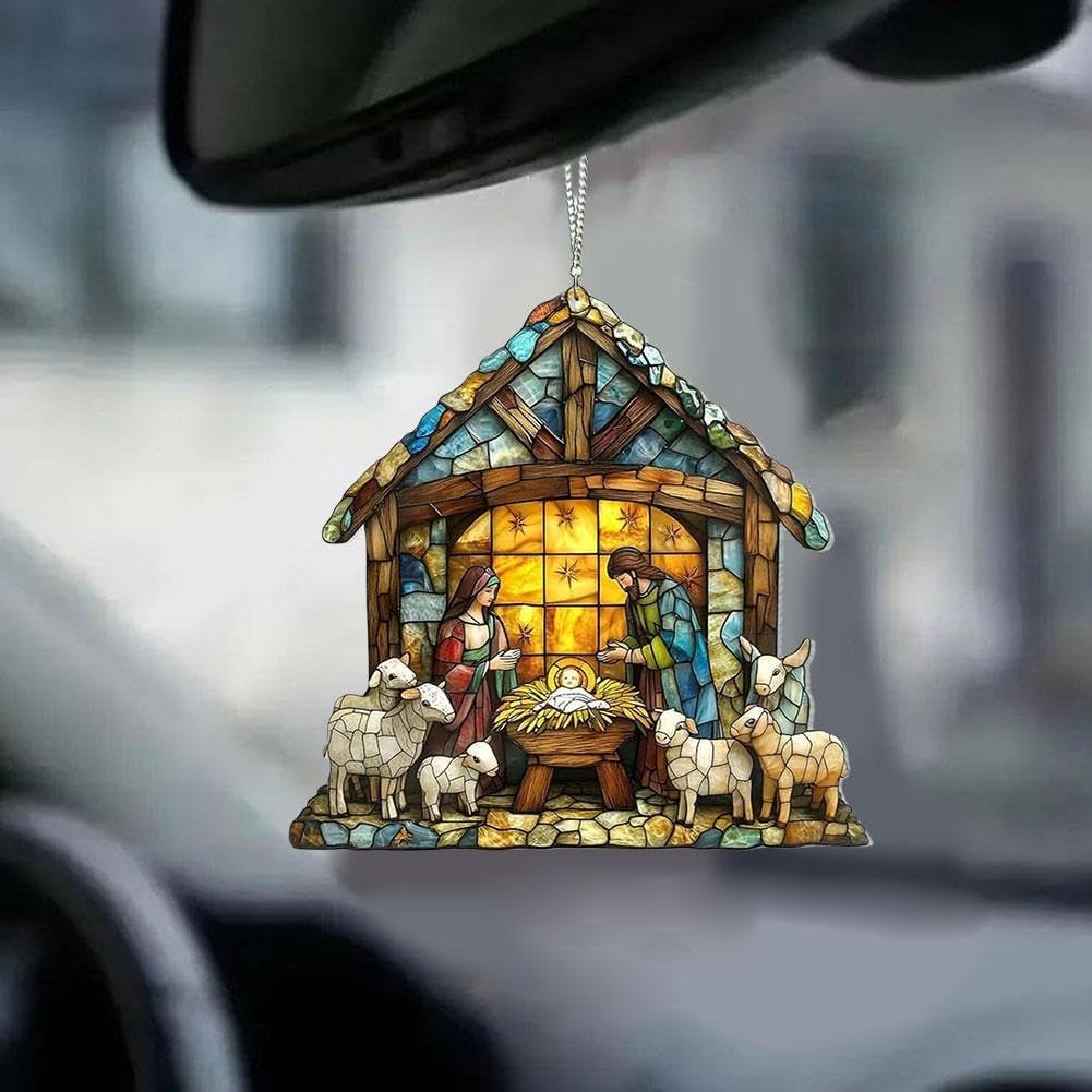 🎄2025 Christmas Home Decor-Nativity Jesus Christ Decoration Suncatcher