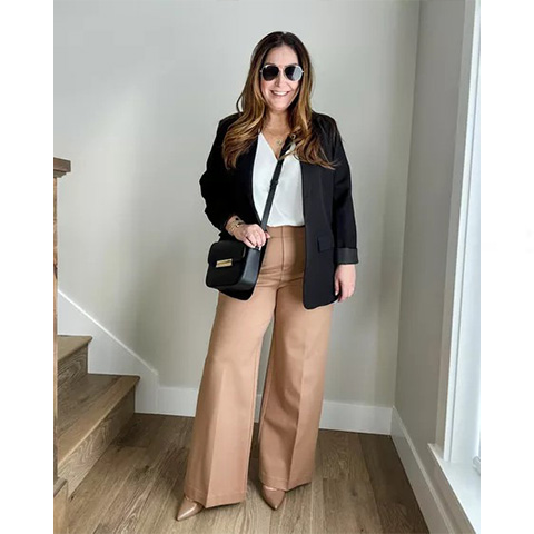 👖Tummy Control Button Wide Leg Pants ⭐