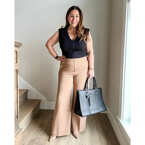👖Tummy Control Button Wide Leg Pants ⭐