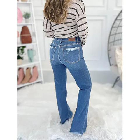 💖Hot Sale 60%💖Slay Girl By - Vintage Frayed Hem Bootcut Jeans