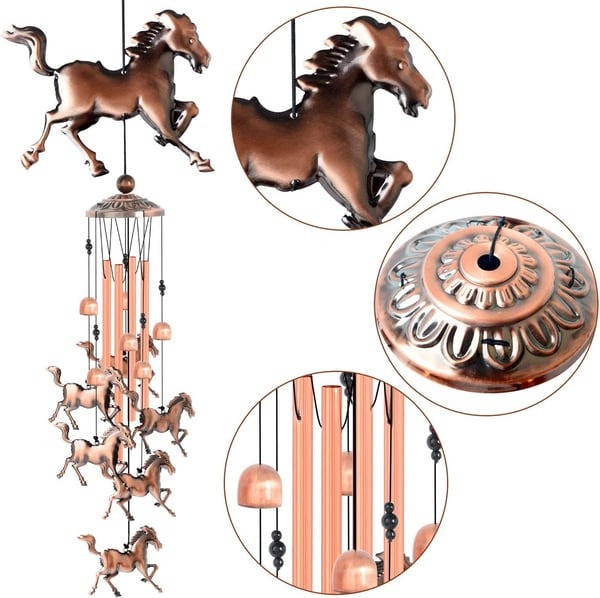 🎁Pure Hand-Made Copper Horse Wind Chimes