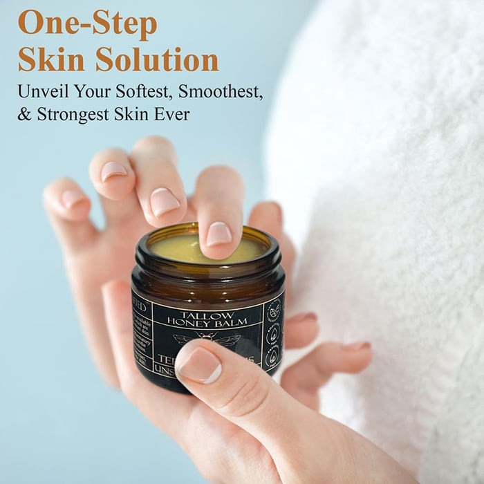 🍃Skin Care Hot Sale 49% OFF - Organic Grass-Fed Beef Tallow Balm with Raw Honey