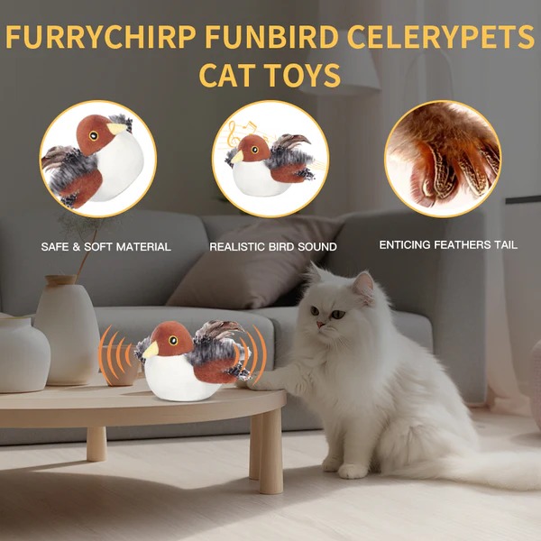 🔥 Last Day Sale 50% Off ⏰ Interactive Chirping Bird Cat Toy 🐧