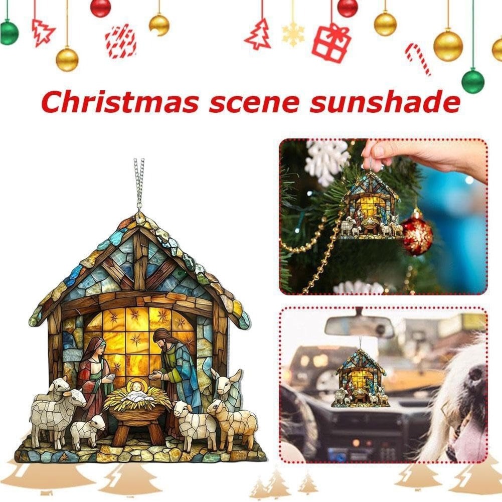 🎄2025 Christmas Home Decor-Nativity Jesus Christ Decoration Suncatcher