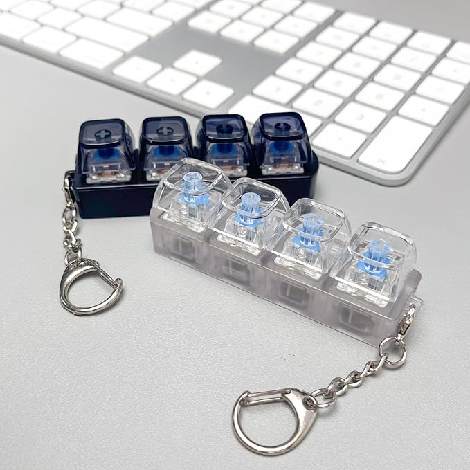 2PCS Keyboard Fidget Toy with LED Light 💝 4 in 1 Mechanical Fidget Keyboard for Release Stress