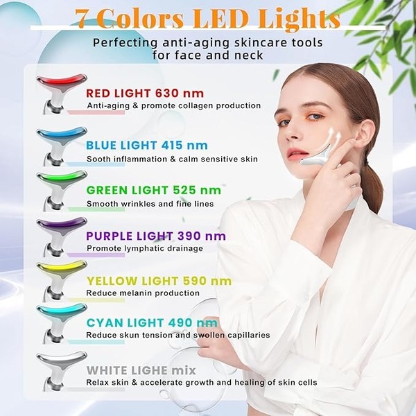 Face Lift 7 Colors Neck Beauty Neck Device Slim Massager Facial Lifting Tightening Face Wrinkle Remover Face Care Beauty Machine
