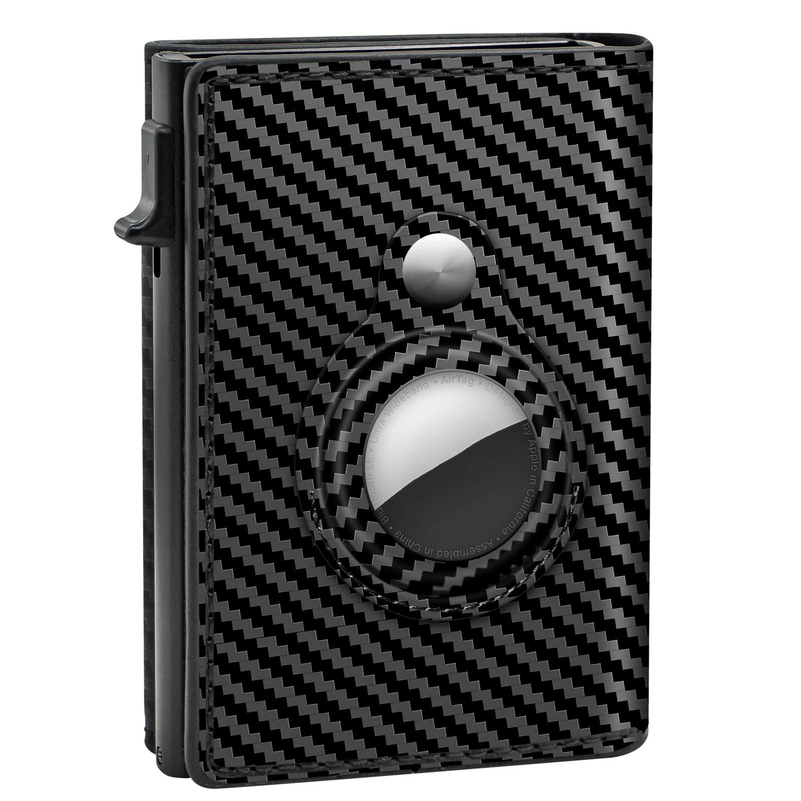 ✨TO DAY 49% OFF✨AirTag Wallet for Men - with Pop Up Aluminum Case Money Clip Slim Leather Slots Credit Card Holder RFID Blocking Bifold Minimalist Wallet