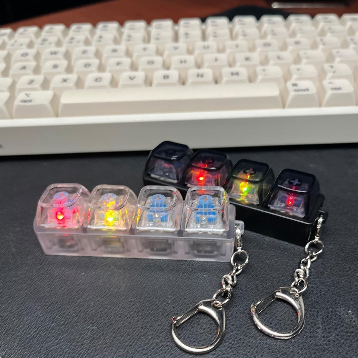 2PCS Keyboard Fidget Toy with LED Light 💝 4 in 1 Mechanical Fidget Keyboard for Release Stress