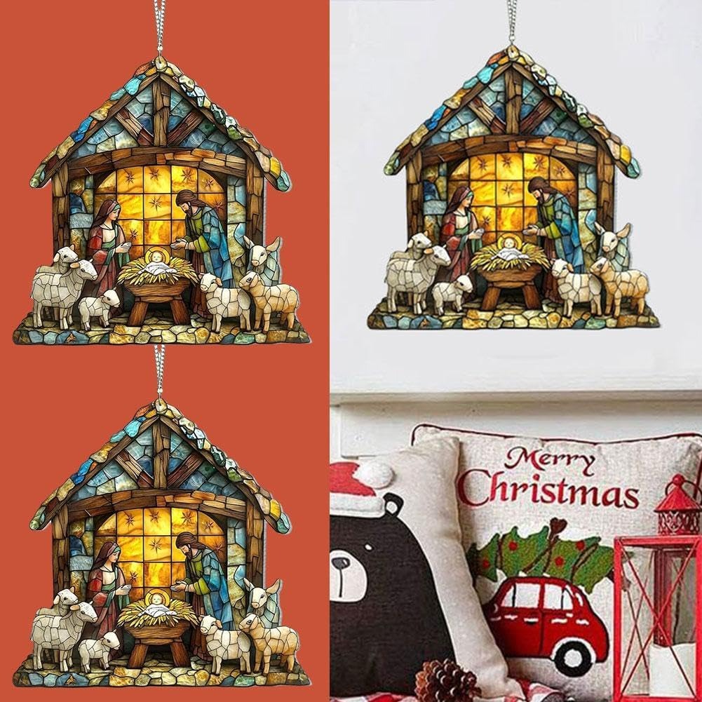 🎄2025 Christmas Home Decor-Nativity Jesus Christ Decoration Suncatcher