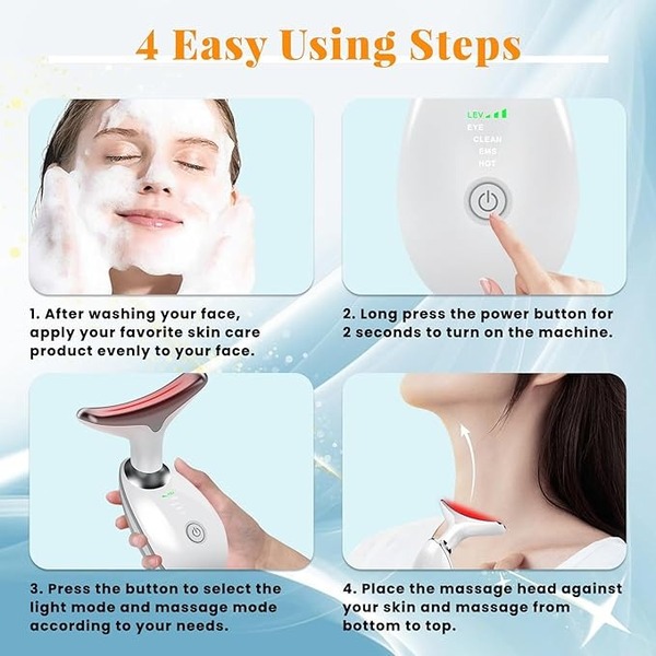 Face Lift 7 Colors Neck Beauty Neck Device Slim Massager Facial Lifting Tightening Face Wrinkle Remover Face Care Beauty Machine